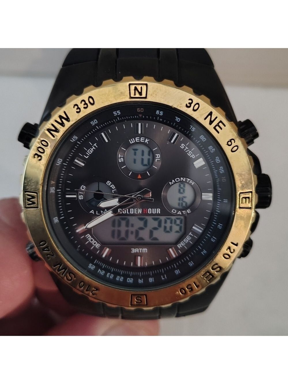Golden Hour Mens Analog Digital Multi Dial Watch 50 mm